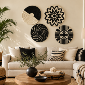 Black & Beige Boho Wall Art Set