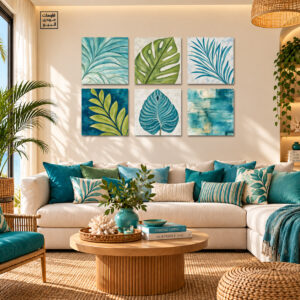 Tropical Leaves Wall Art Set
